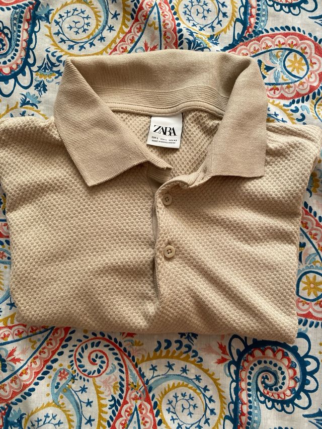 Polo beige Zara - Talla M