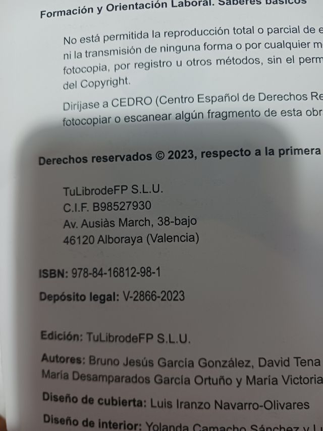 Formación Y Orientación Laboral Saberes Básicos...
