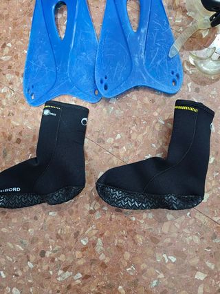 Aletas Tribord + Máscara+tubo+ Bolsa,talla 38-39