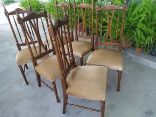6 sillas comedor madera - beige