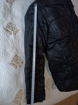 Cazadora cuero negra hombre