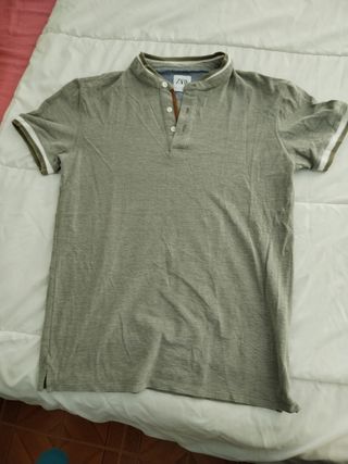 Polo Zara gris verdoso