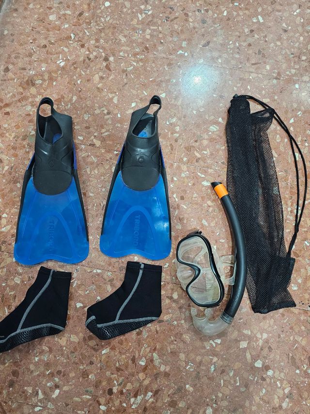 Aletas Tribord + Máscara++ Snorkel+bolsa