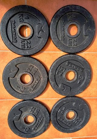 6x Dischi Peso 1KG Domyos - 28mm