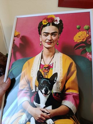 Cuadro Frida Kahlo con perrito