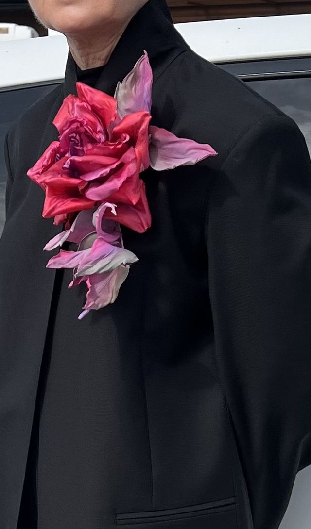 Spilla rosa seta - romantica