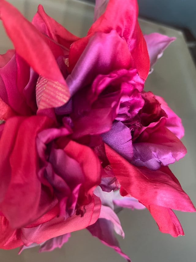 Spilla rosa seta - romantica