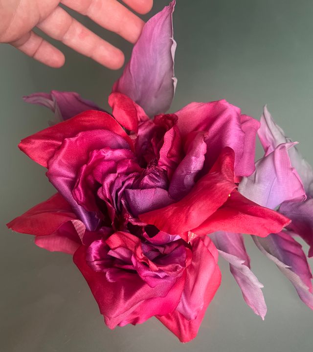 Spilla rosa seta - romantica