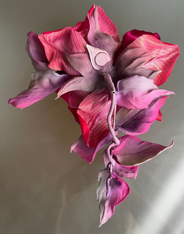 Spilla rosa seta - romantica