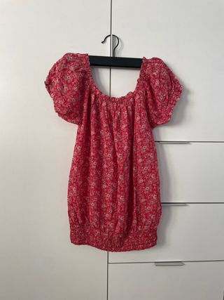 Blusa roja flores - Talla S