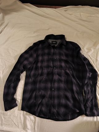 Camisa Pull&Bear cuadros negra - S