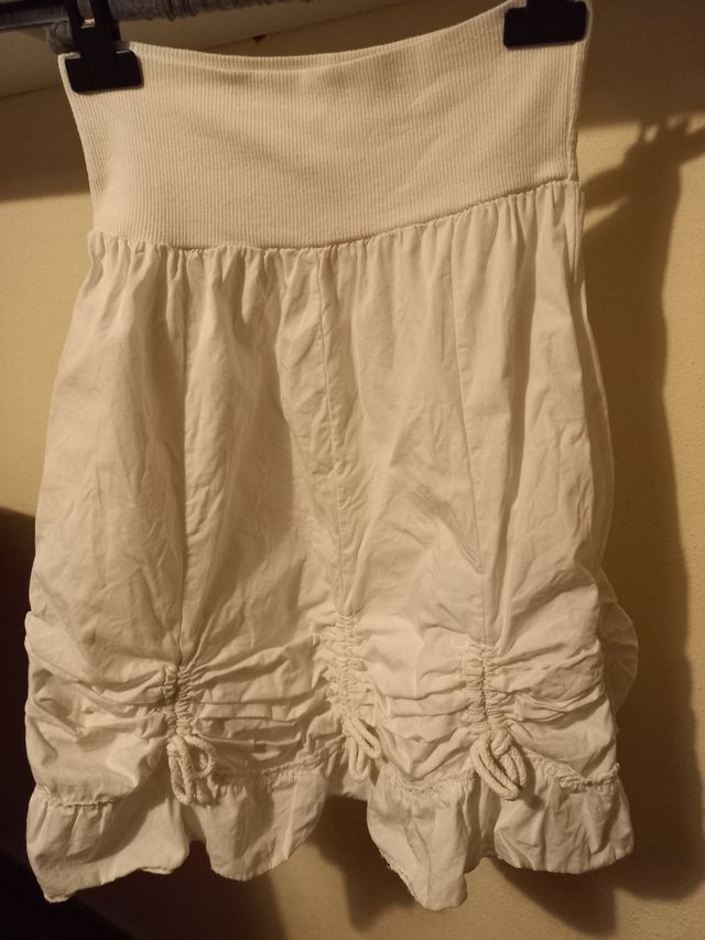 Gonna bianca bimba, fiocchetti regolabili