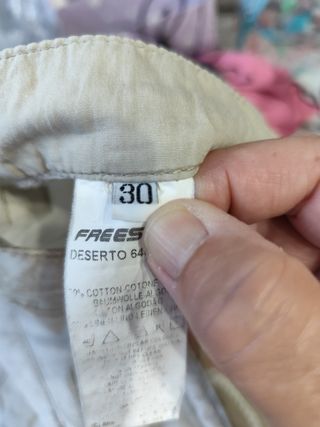 Pantalón lino beige hombre