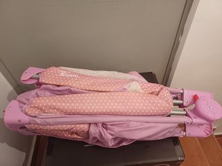 Cuna viaje bebé Asalvo rosa