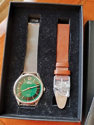 Reloj Lotus Hombre Verde - 2 correas minimalista