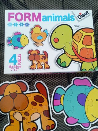 Puzzle Diset FORManimals 4 piezas