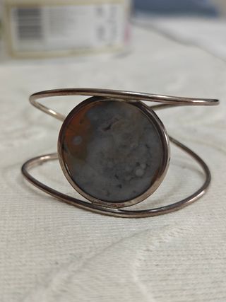 Pulsera Plata Gris con piedra