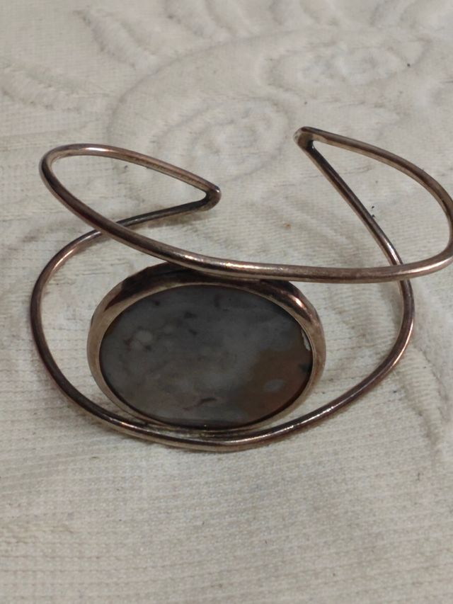 Pulsera Plata Gris con piedra