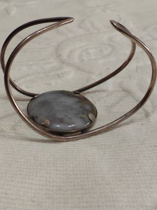Pulsera Plata Gris con piedra
