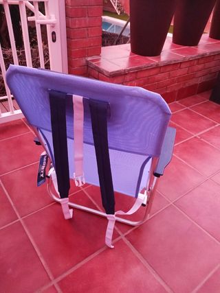 Silla playa aluminio plegable azul