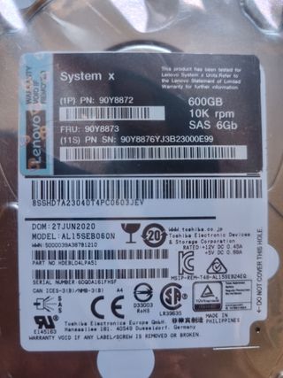 HDD Lenovo 600GB SAS 10K
