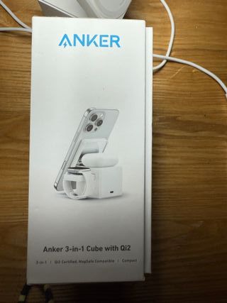 Base carga Anker 3-en-1 Qi2 Apple