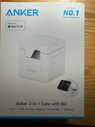 Base carga Anker 3-en-1 Qi2 Apple