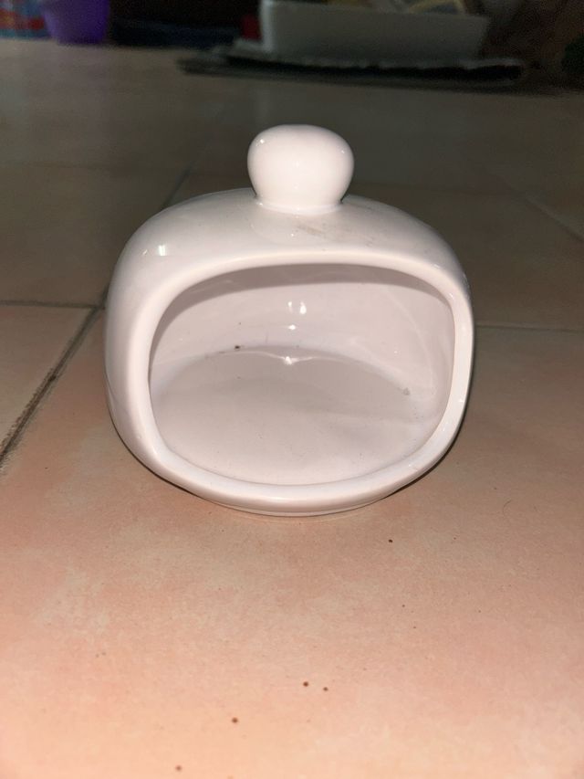 porta spugnetta abrasiva in ceramica bianca