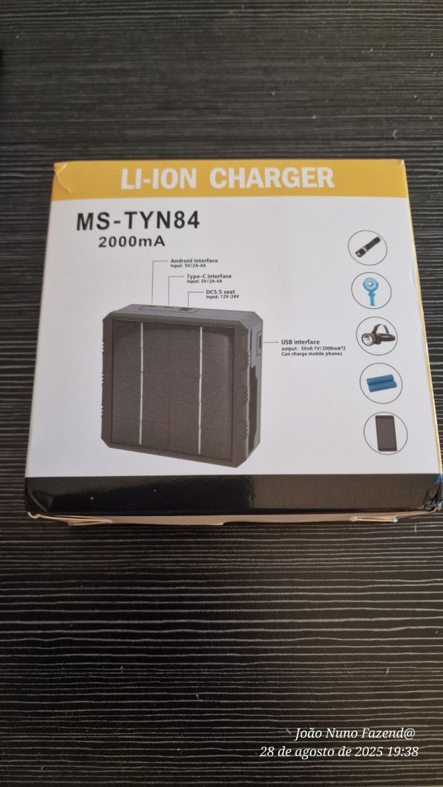 Carregador inteligente Solar de bateria de lítio