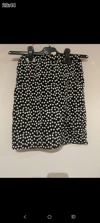Mini Falda Flores - Negra, T-S
