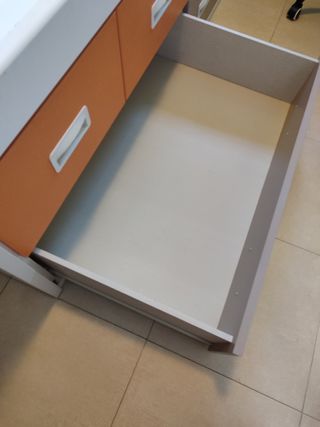 Cama+puente bicolor dormitorio infantil-juvenil