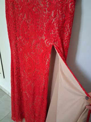 Vestido Largo Rojo Fiesta Talla L