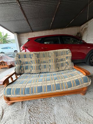 Sofá cama 2 plazas - madera