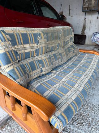 Sofá cama 2 plazas - madera