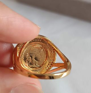 Anillo moneda oro Francia