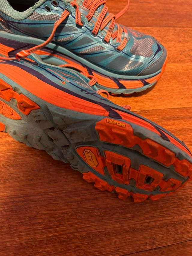 Zapatillas HOKA Trail - Naranja-Turquesa