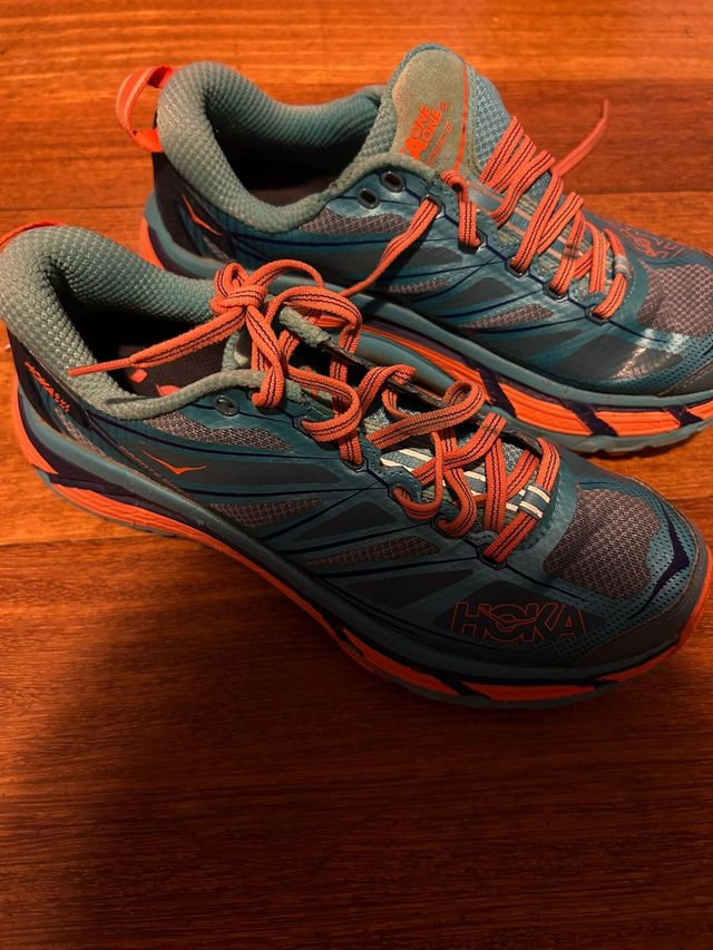Zapatillas HOKA Trail - Naranja-Turquesa