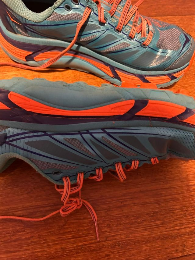 Zapatillas HOKA Trail - Naranja-Turquesa