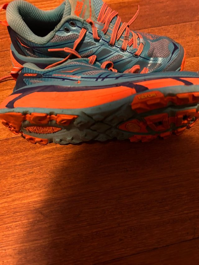 Zapatillas HOKA Trail - Naranja-Turquesa