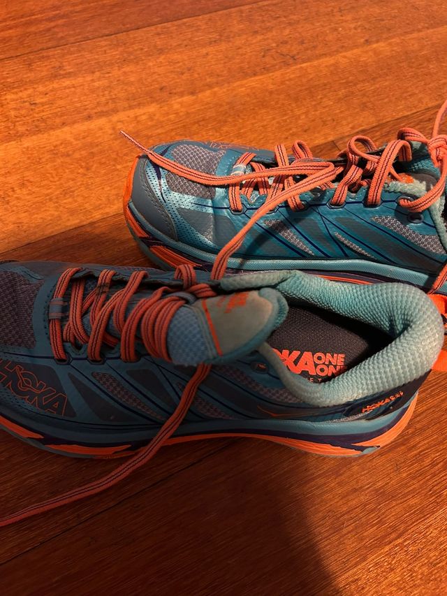 Zapatillas HOKA Trail - Naranja-Turquesa