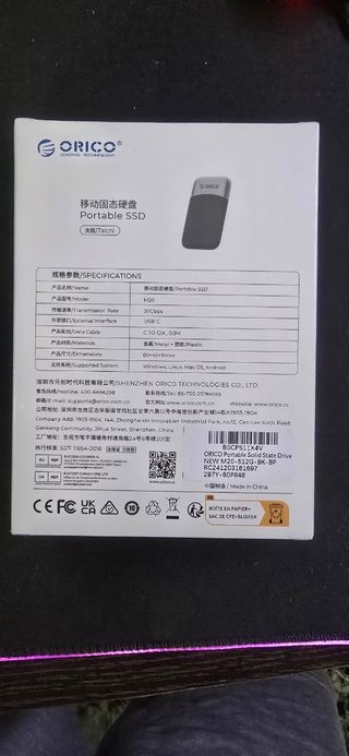 SSD Externo ORICO 512GB M20