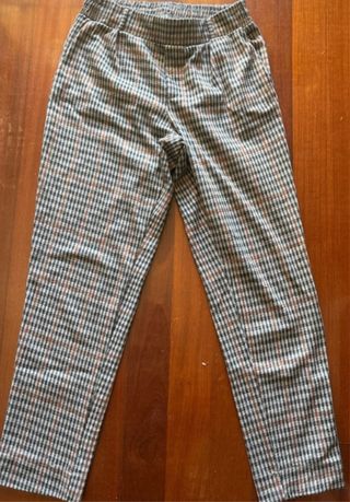 Pantalón cuadros marrón-gris