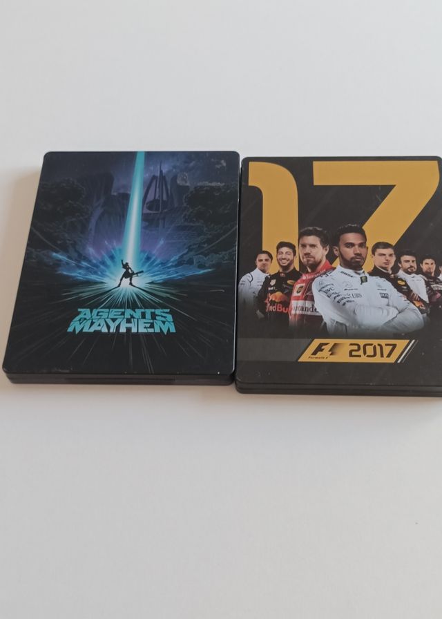 Pack cajas metálicas: Agents Mayhem & F1 2017