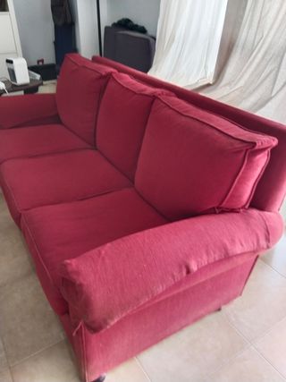 Sofá rojo 3 plazas - Tejido