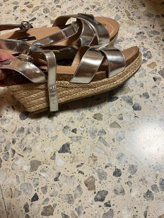 Sandalias Plataforma Plata