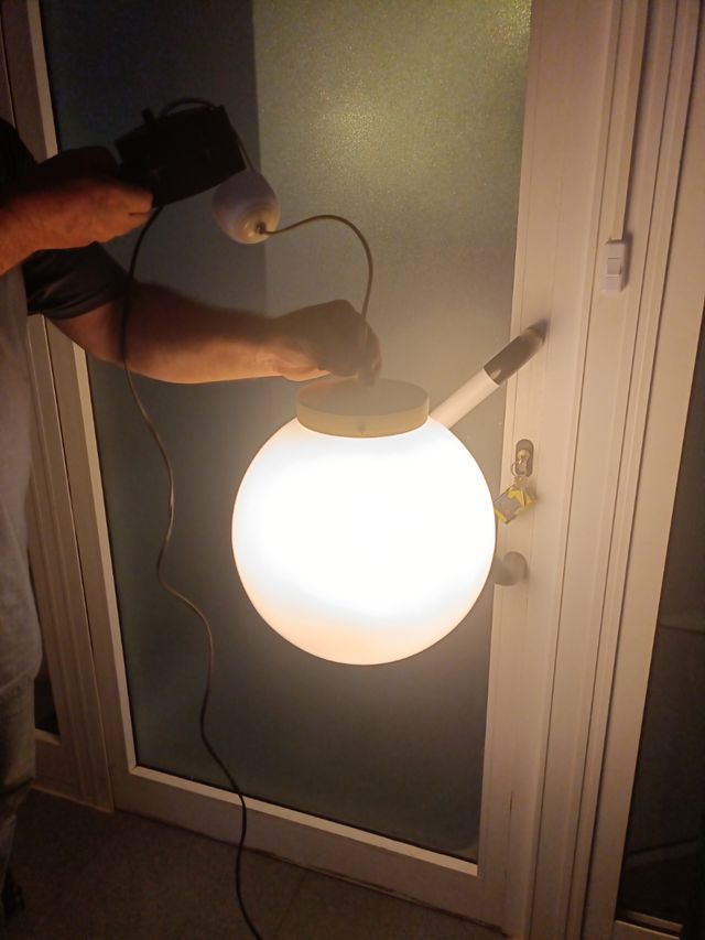 Lampara techo bola cristal vintage