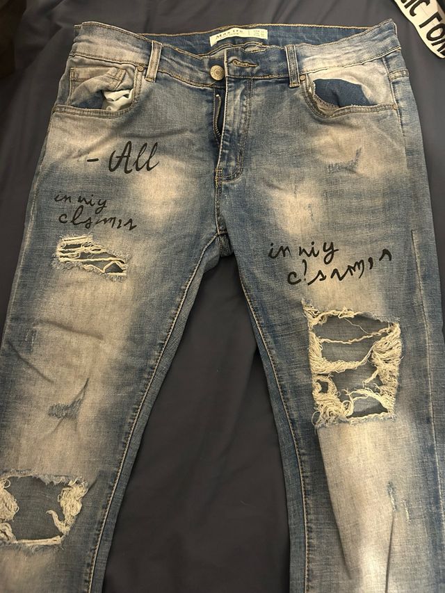 Vaqueros rotos - Azul