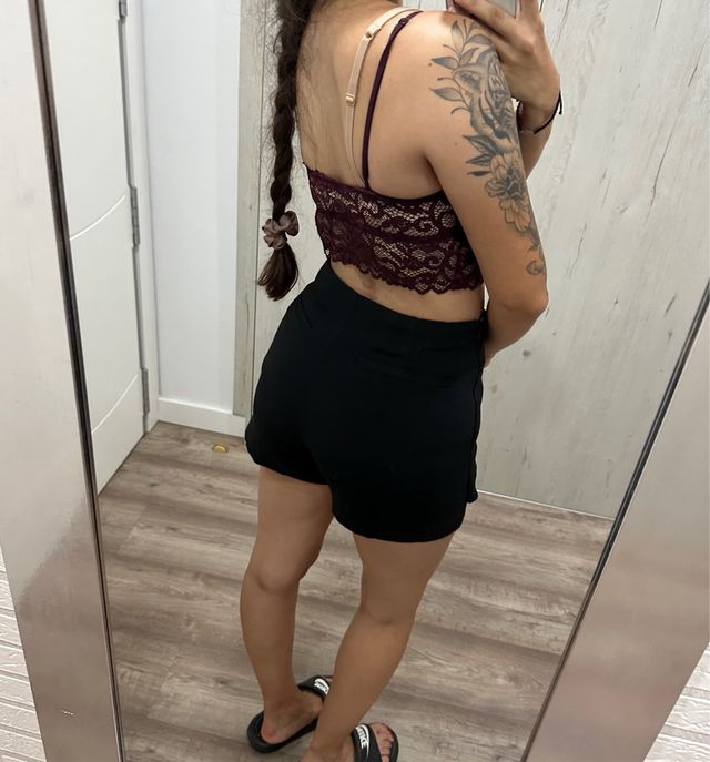 Top Encaje Granate XS