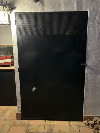 Puerta exterior metálica con rejilla acero