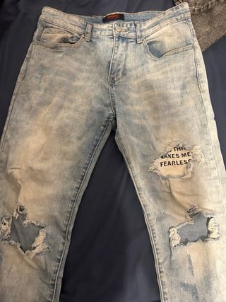 Vaqueros rotos hombre - Azul